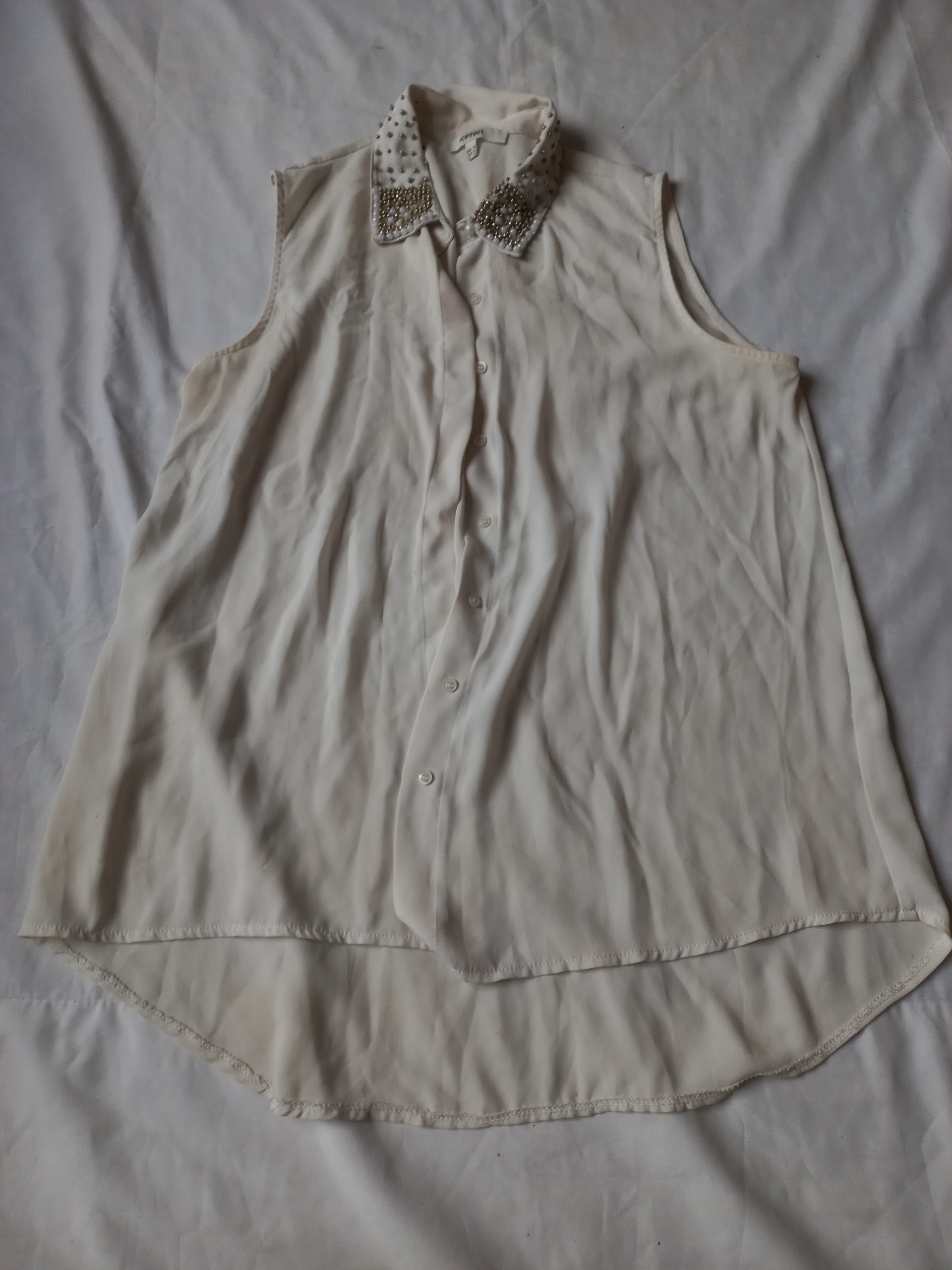 شومیز koton حریر سایز 42 قد 63 cm سفید