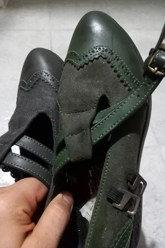 کفش هنری طوسی و سبز سایز 37