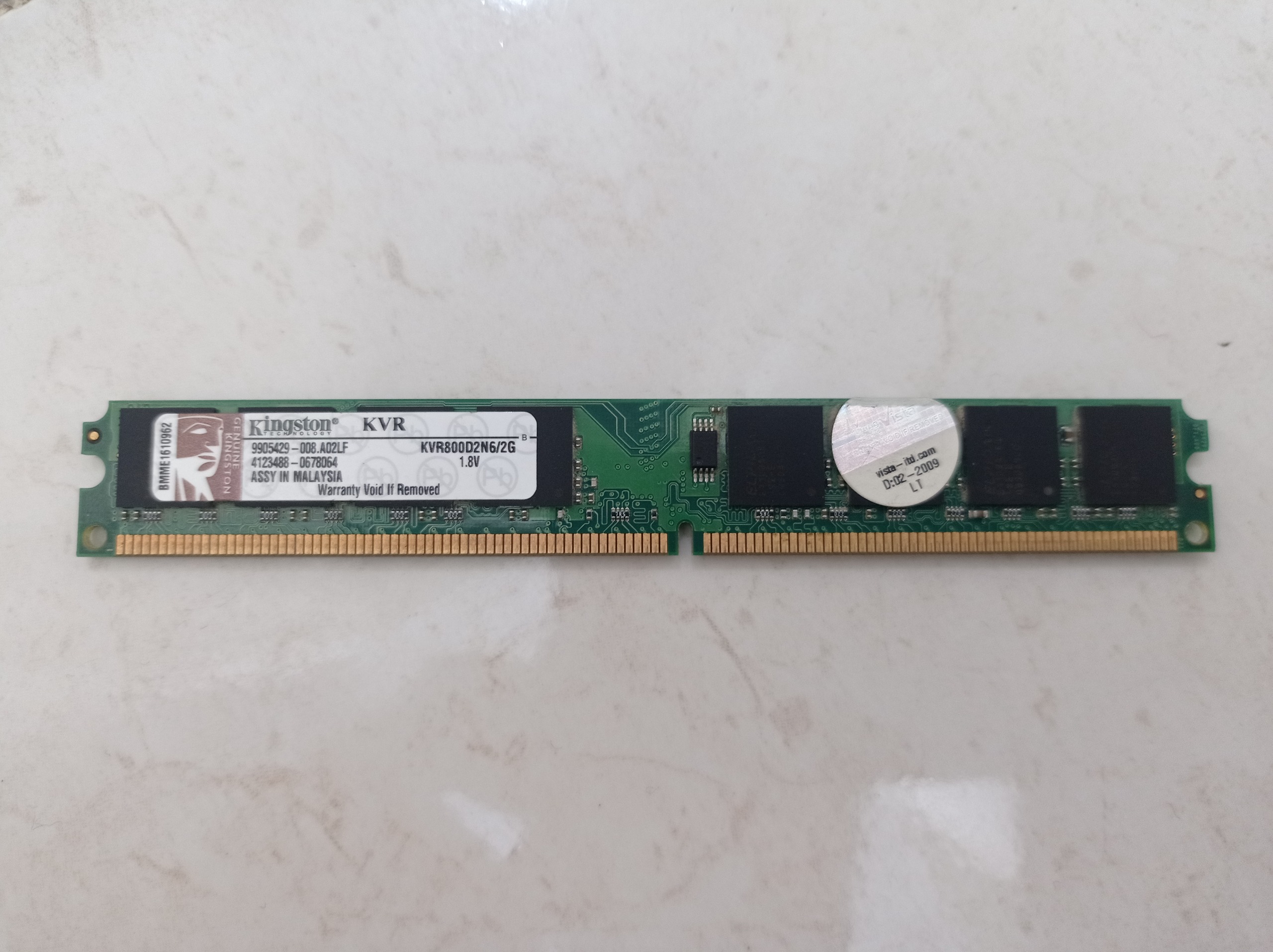 رم دو گیگ کینگستون 800 مگاهرتز ddr2
