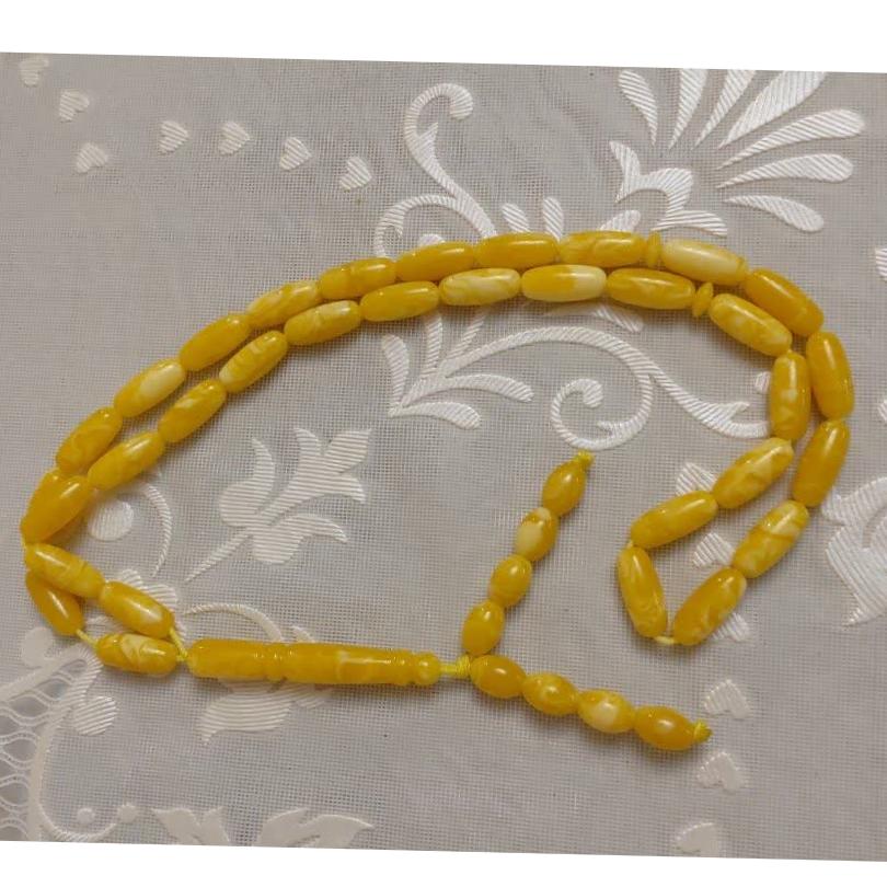 تسبیح کهربای معطر با سرتسبیح دوشاخ