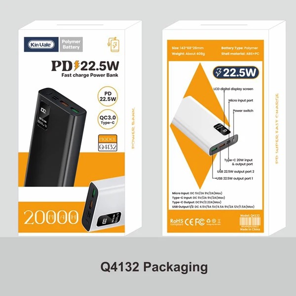 پاوربانک کین واله مدل Q4132 ظرفیت 20000 mAh