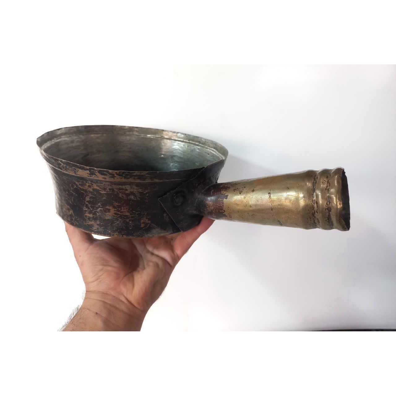 ماهیتابه و روغن داغ کن مسی قدیمی