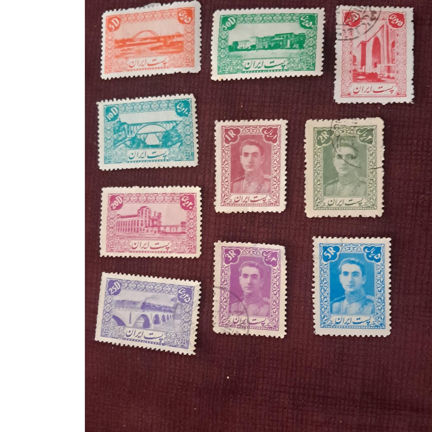 10 تمبرسری دوم پستی 1322