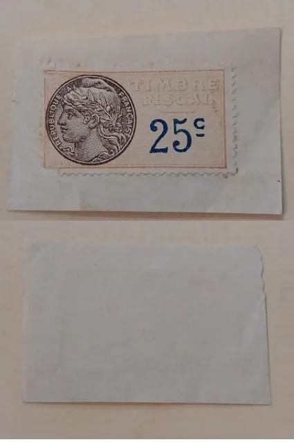 تمبر مالیاتی قدیمی چاپ فرانسه