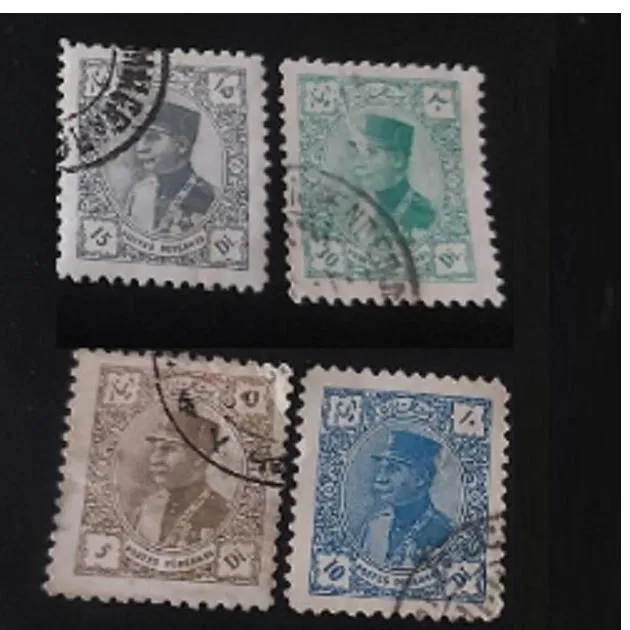 4 عدد تمبر باطله رضا شاه سری دیناری