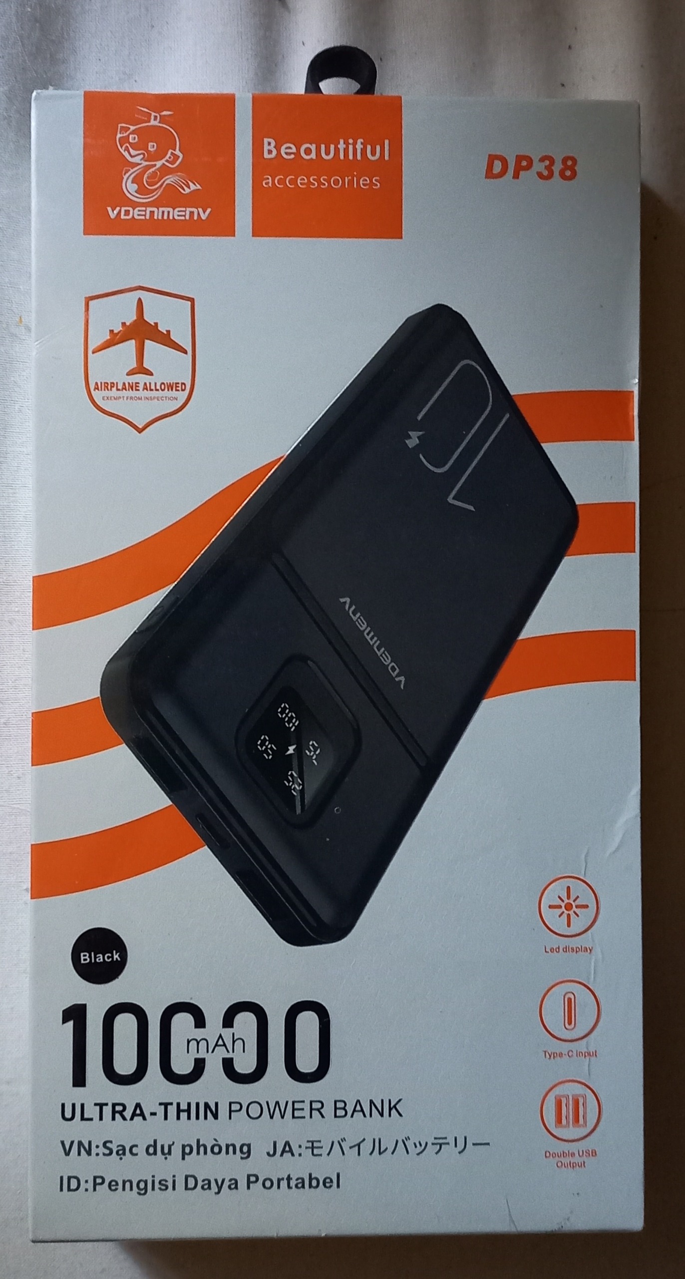 پاوربانک VDENMENV DP38 آکبند 10000mAh توضیحات
