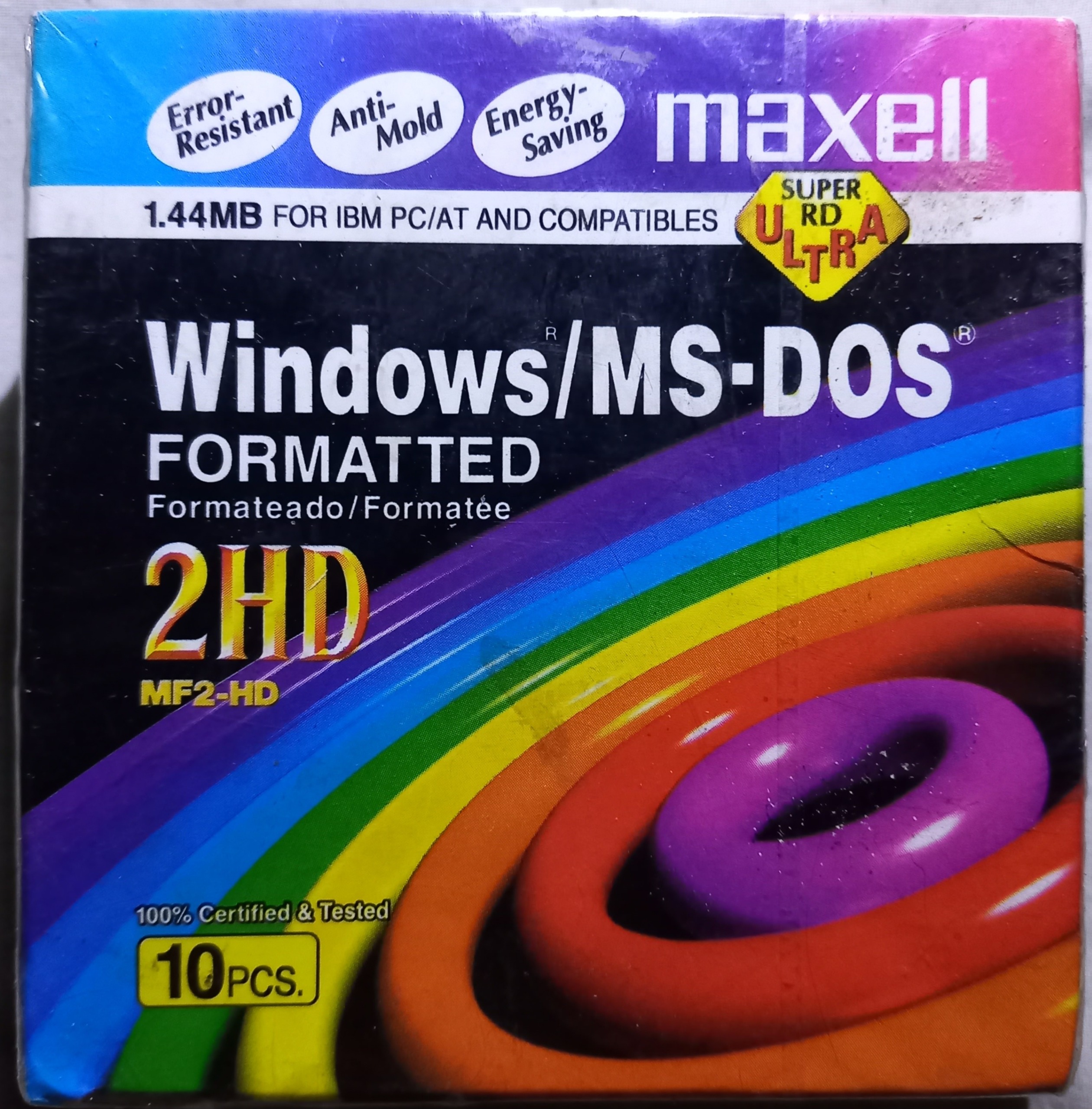 پک 10تایی فلاپی Maxell MF2-HD پلمپ توضیحات