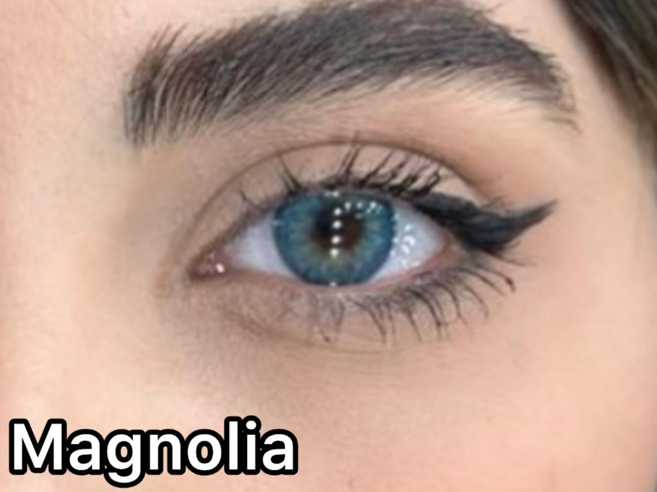 لنز رنگی آبی سرمه ای دور مشکی یونیک Magnolia