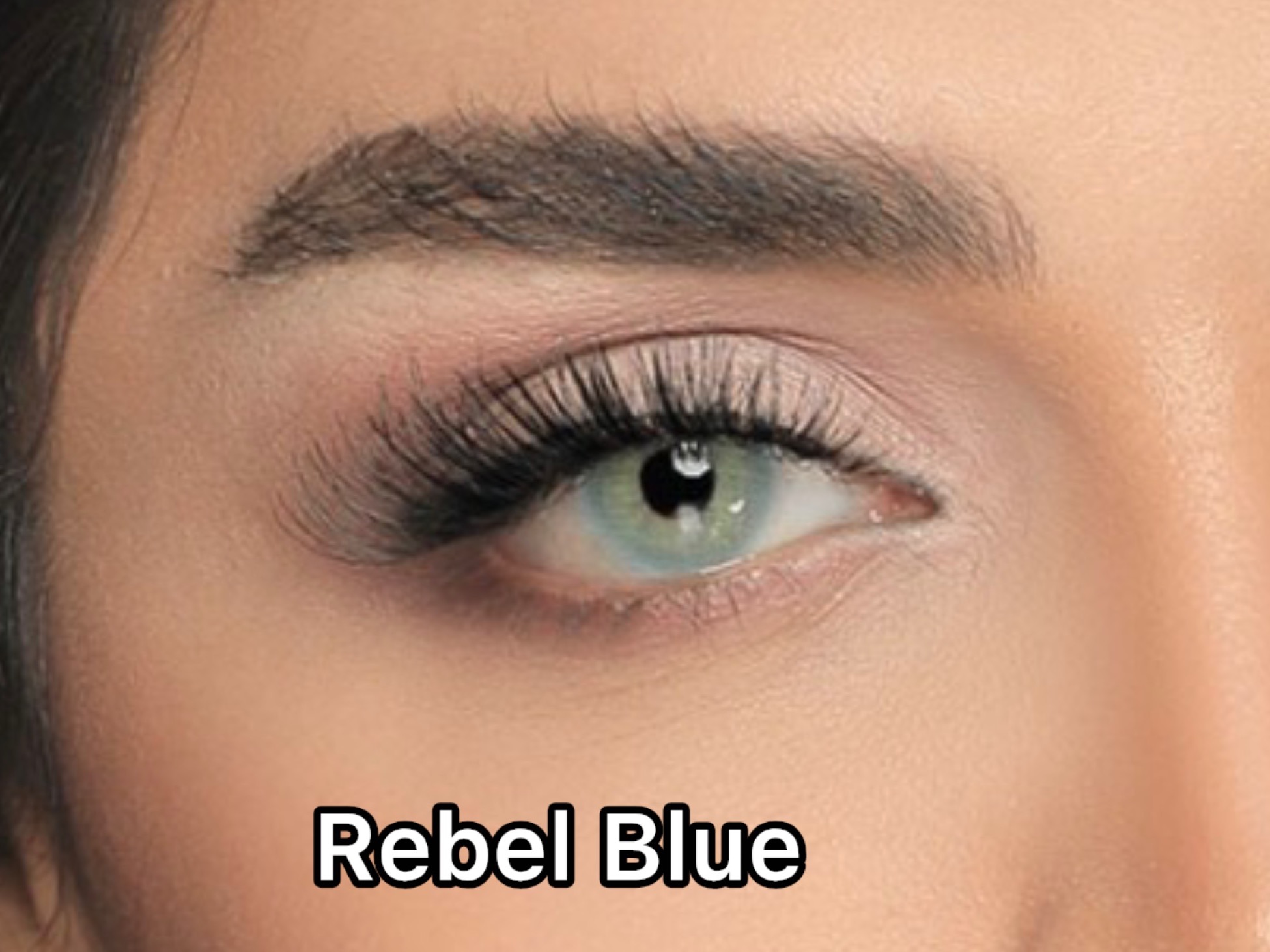 لنزطبی رنگی آبی عسلی بدون دورسالانه Rebel Blue