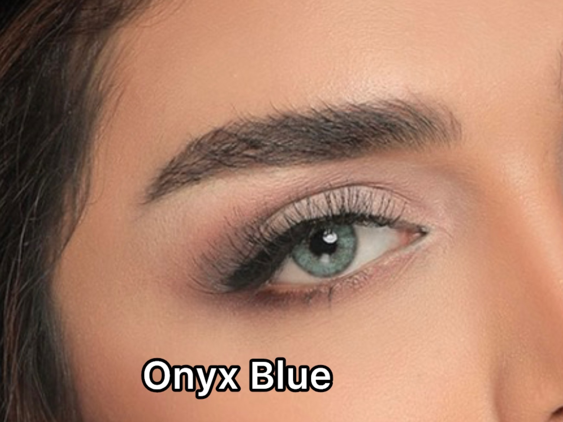 لنز رنگی سبز آبی دور مشکی سالانه Onyx blue