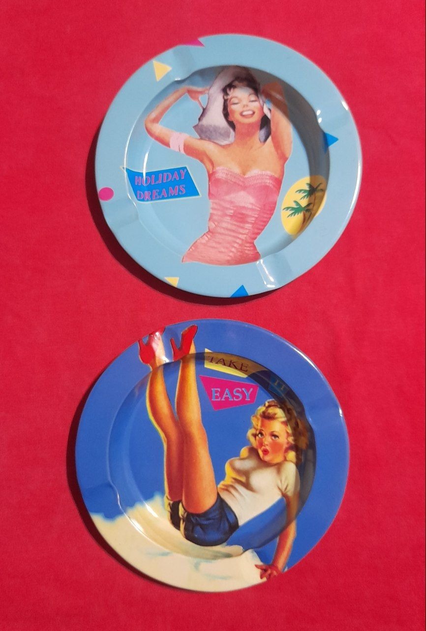 جفت زیرسیگاری فلزی وینتیج کلکسیونی زیبا