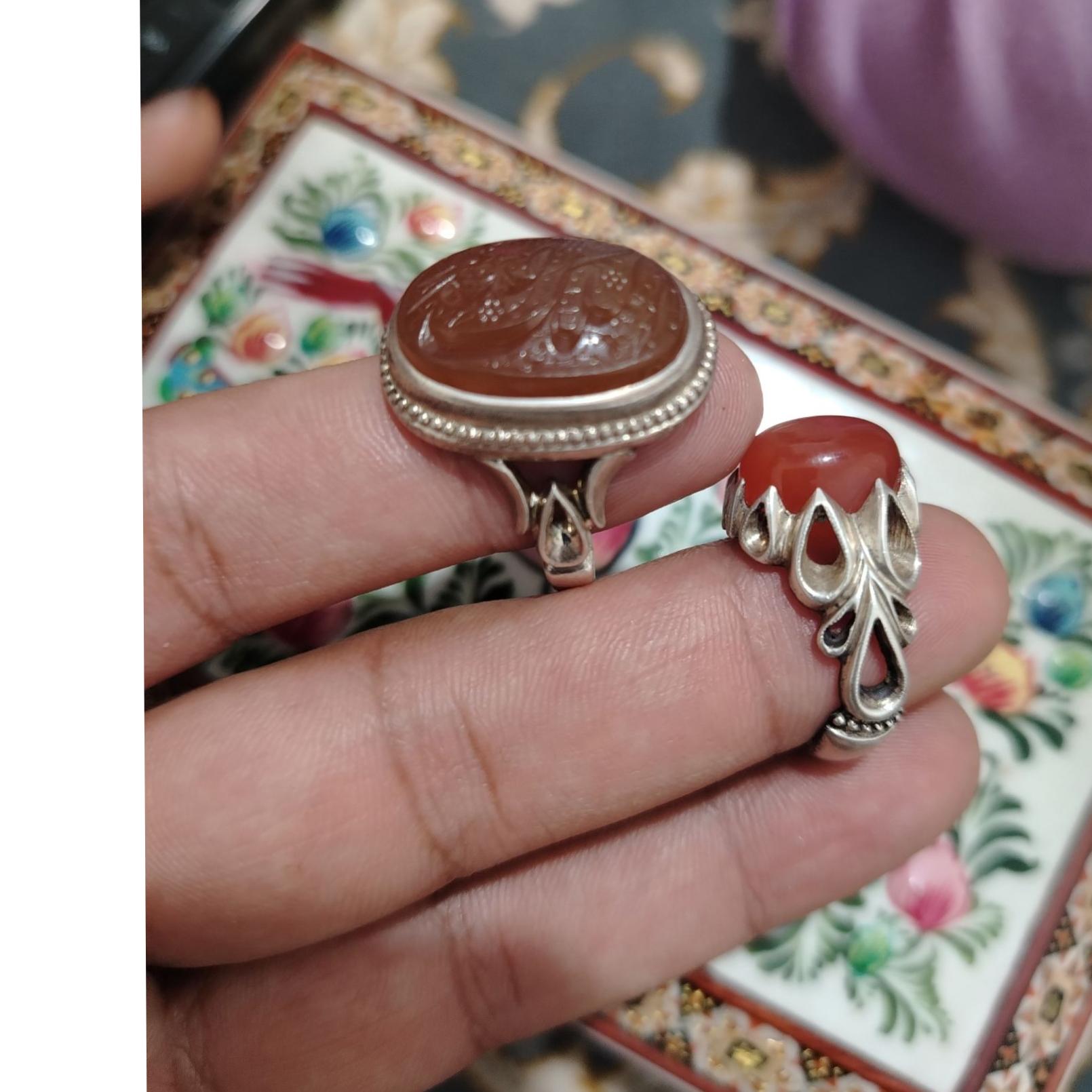 دو عدد انگشتر دست ساز یمنی