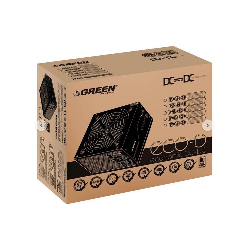 منبع تغذیه کامپیوتر گرین مدل GP450A-ECO D Rev31