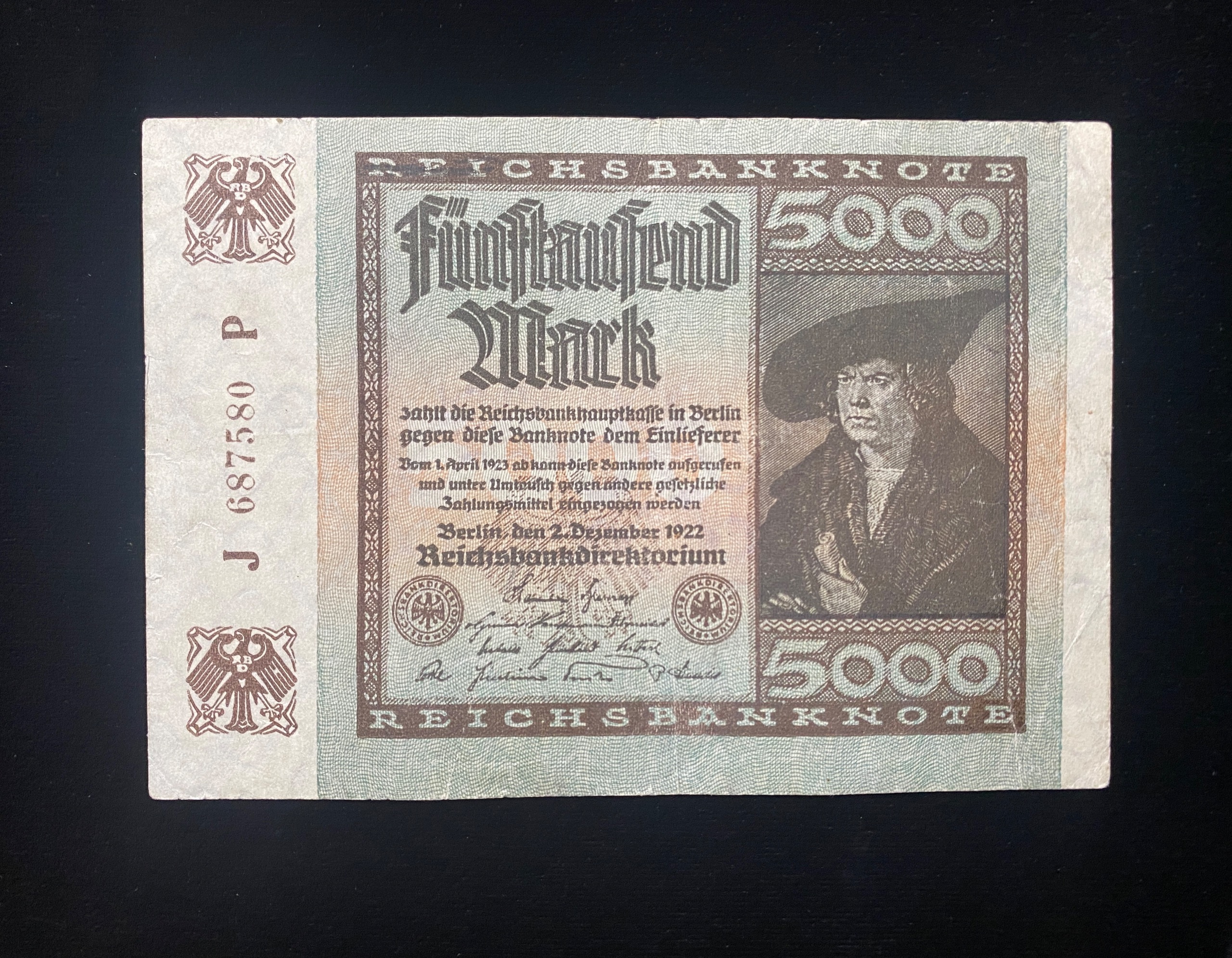 5000 مارک آلمان سال 1922