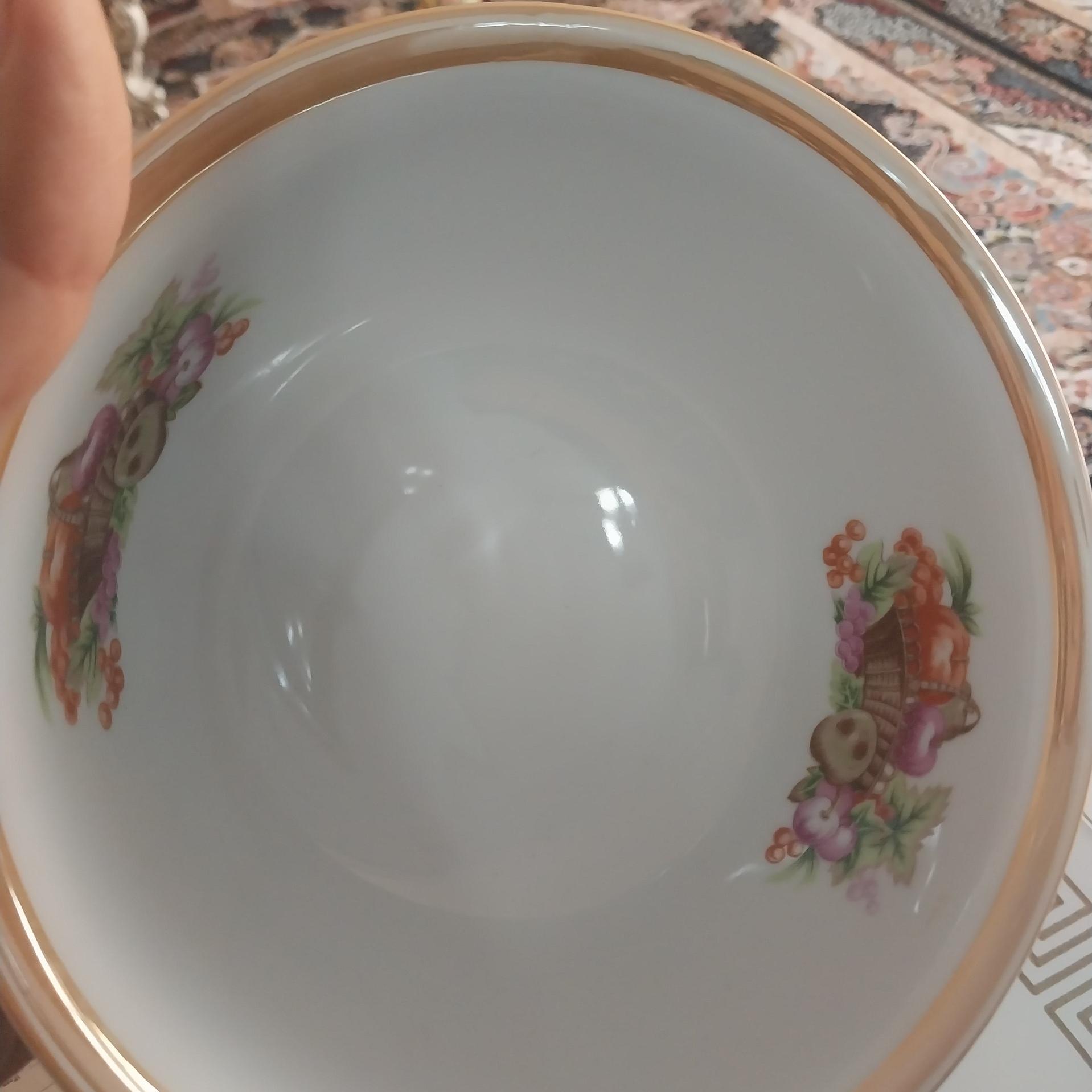 کاسه آبگوشتی گل میوهای قدیمی