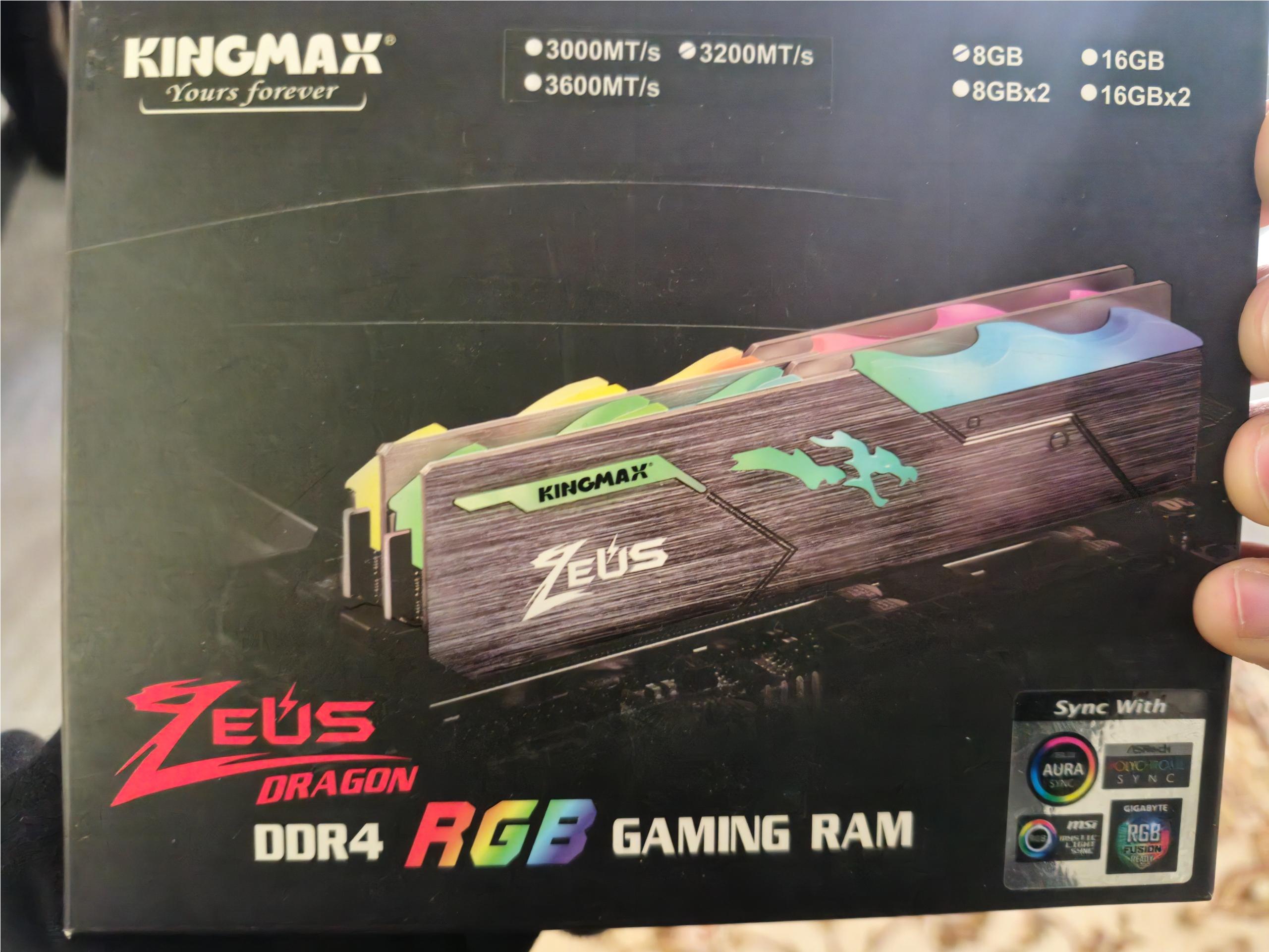 Ram 8g ddr4 3200 cl17 kingmax Zeus dragon rgb