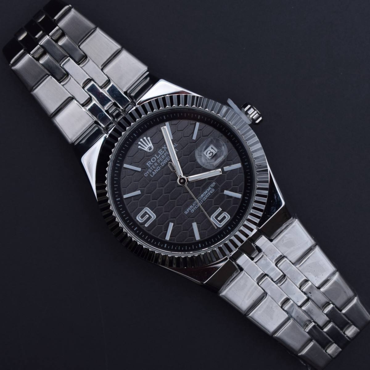 ساعت مچی ROLEXصفحه مشکی و بند سفیدزنانه،مردانه