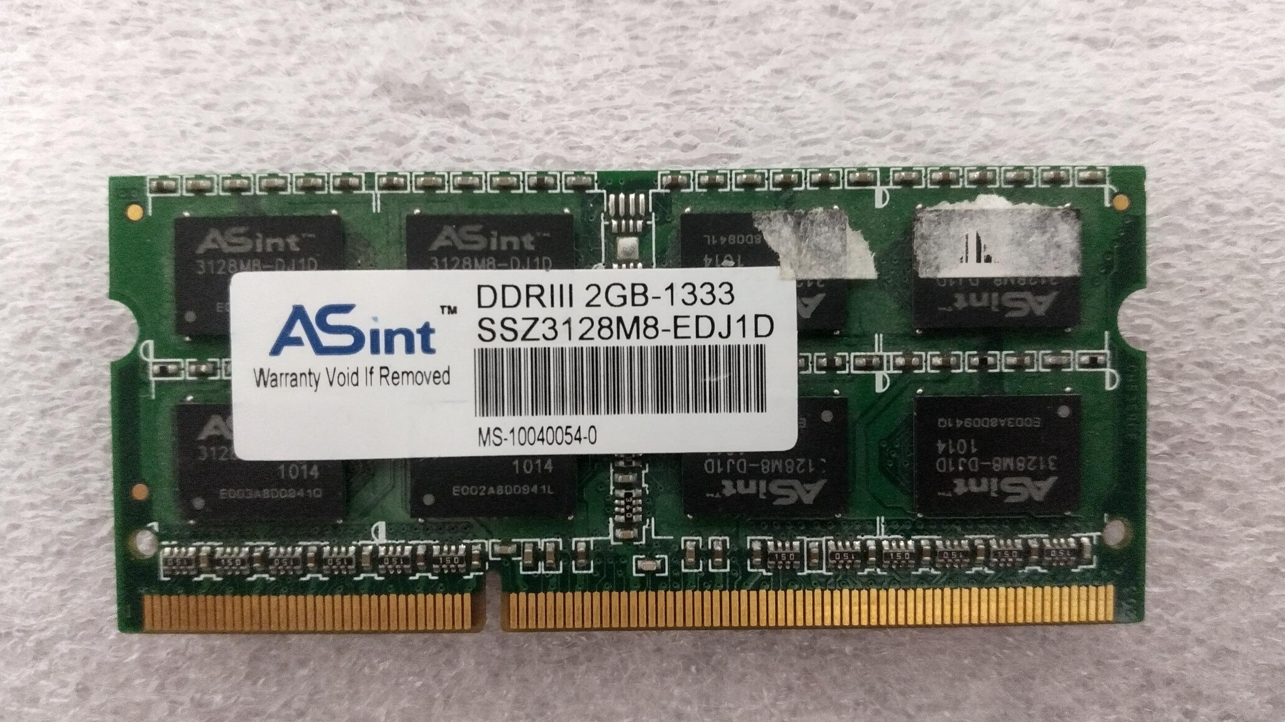 رم لپ تاپ DDR3 2GB 1333 آسینت