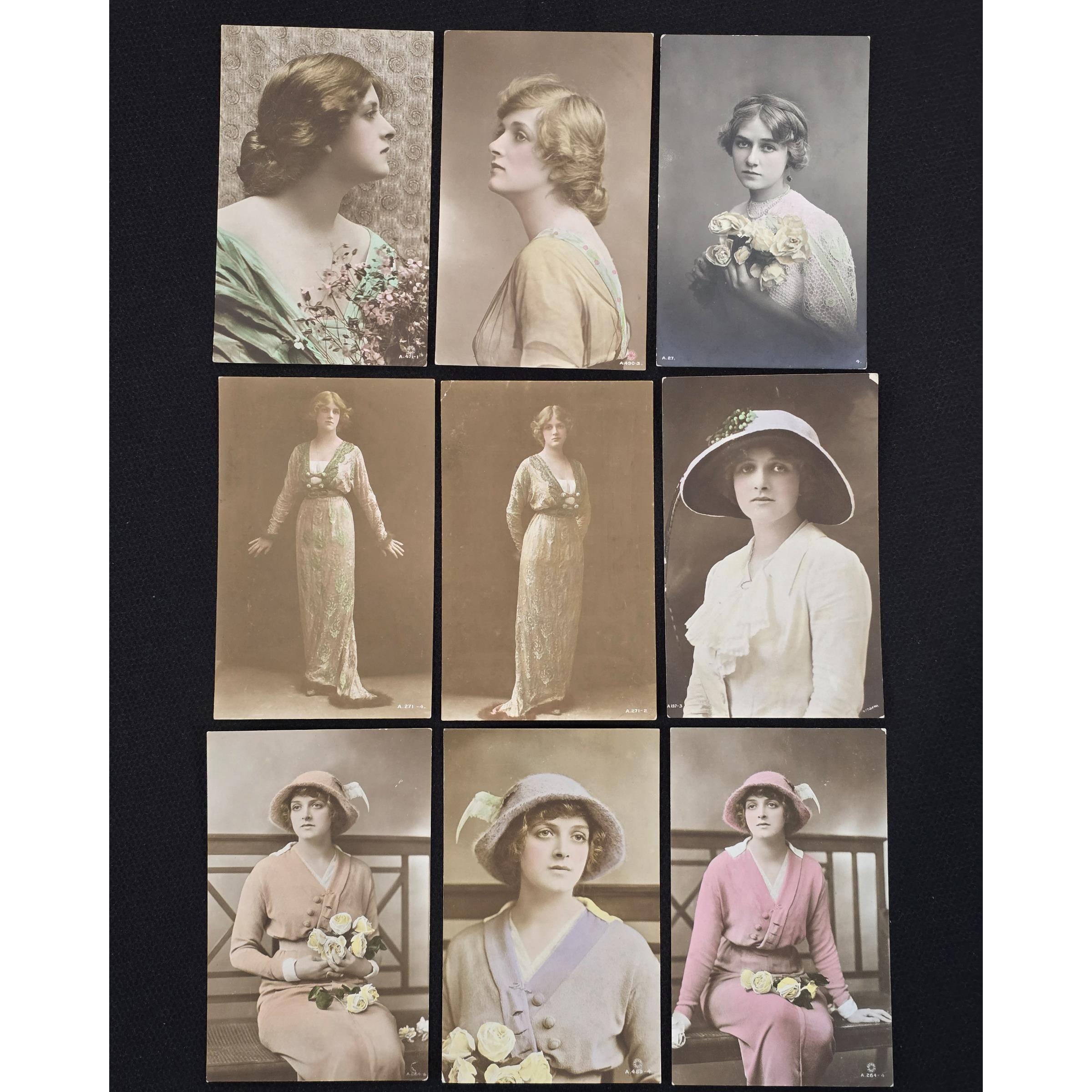9 کارت پستال 100 ساله انگلیسی (خانمهای مدل)