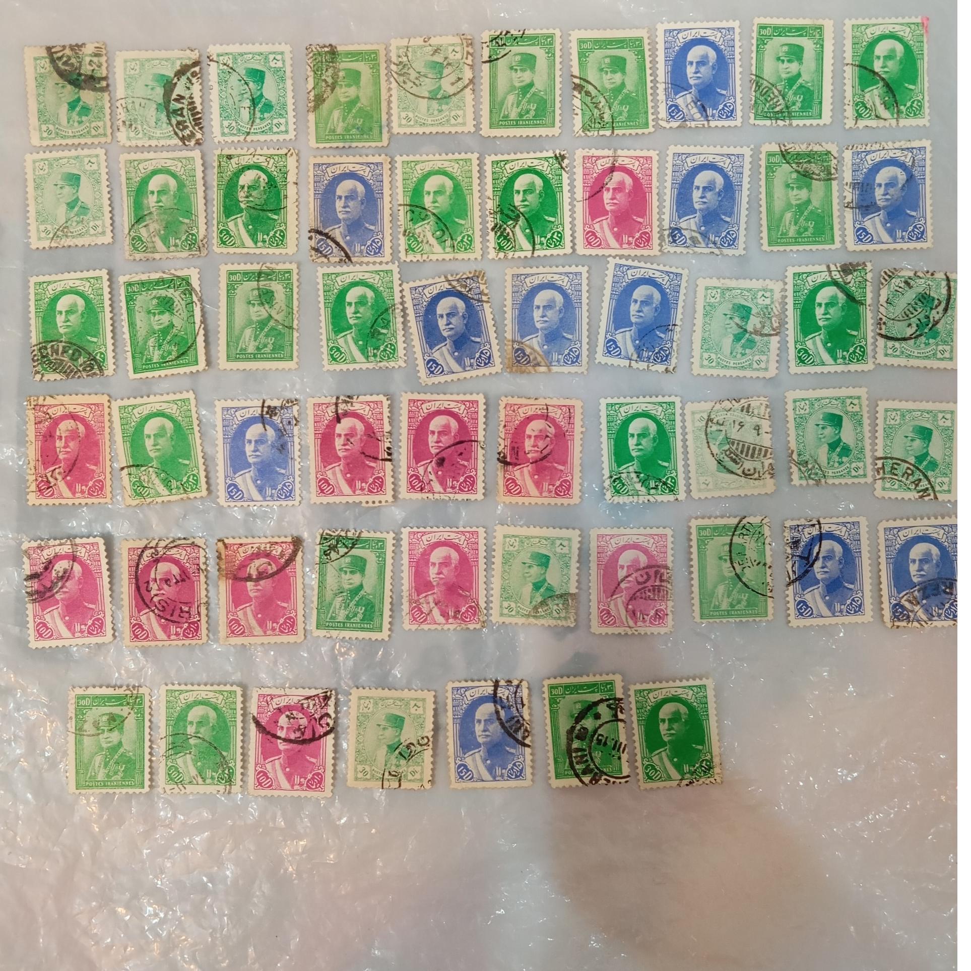 تمبر رضا شاه پهلوی 57 عدد