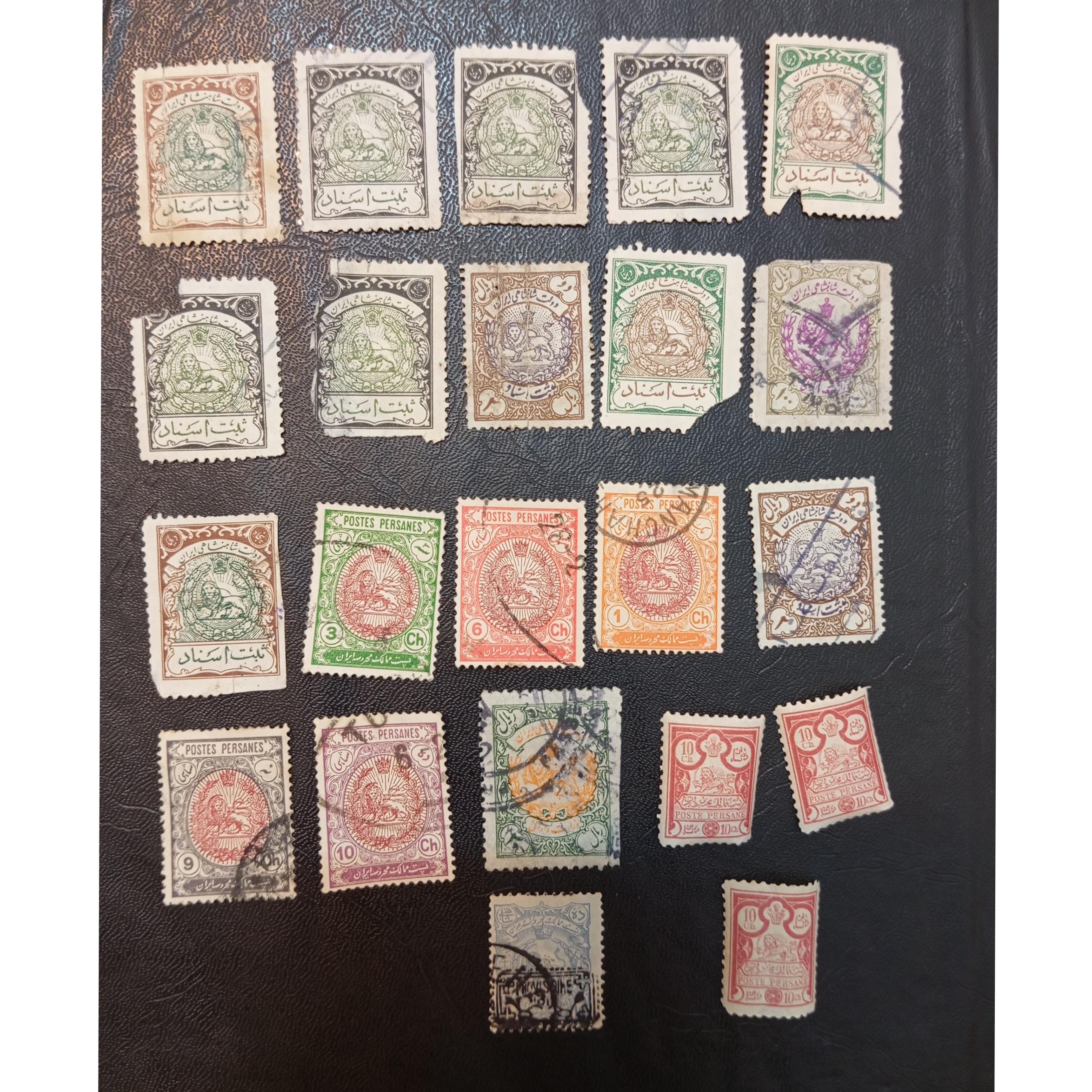 تمبر قاجاری و اسناد 22 عدد