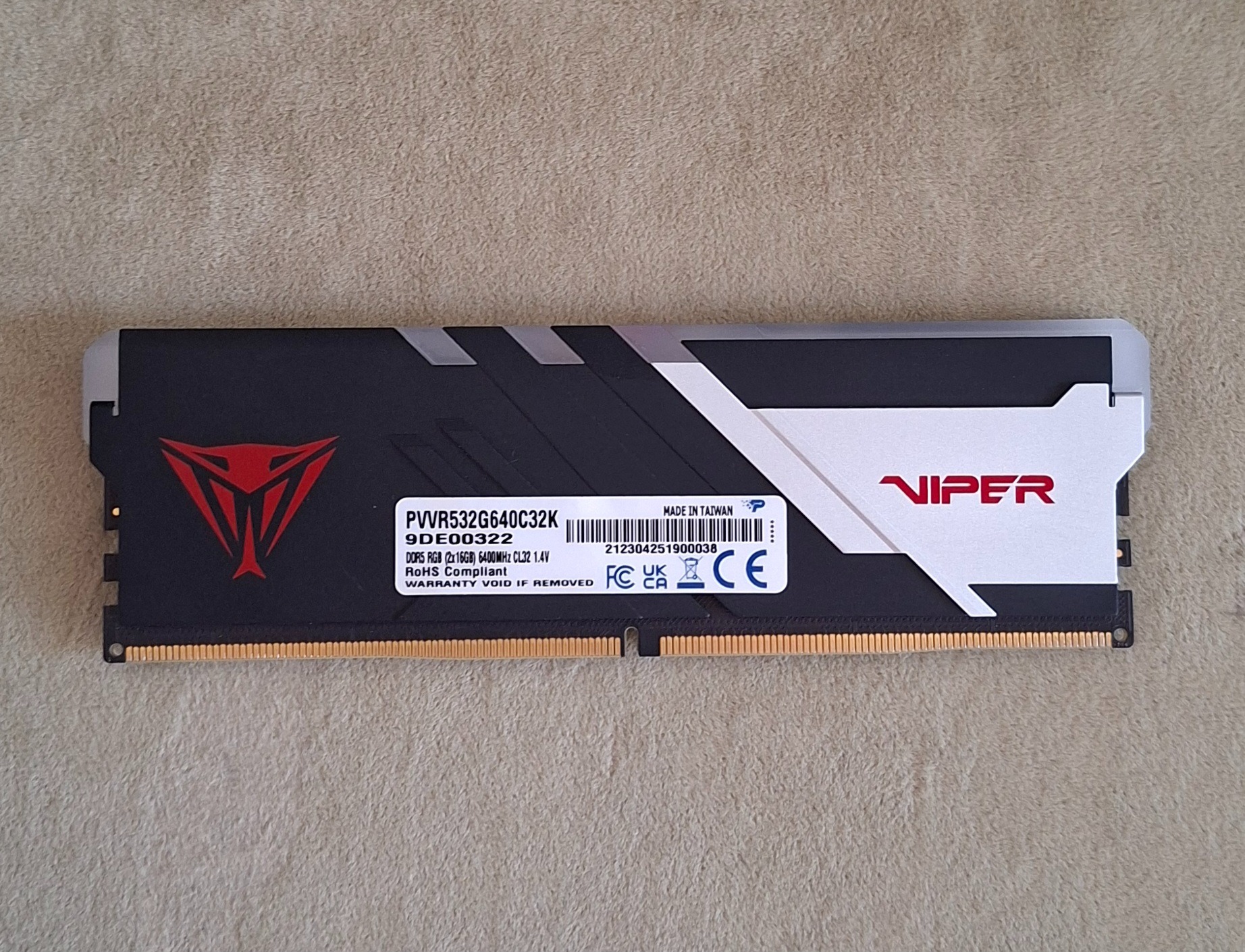 رم 16 گیگ پاتریوت DDR5 فرکانس 6400 تایمینگ CL32