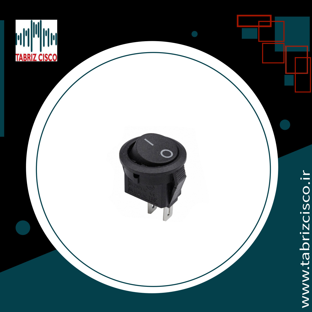  کلید راکر دوحالته گرد کوچک 14x12mm