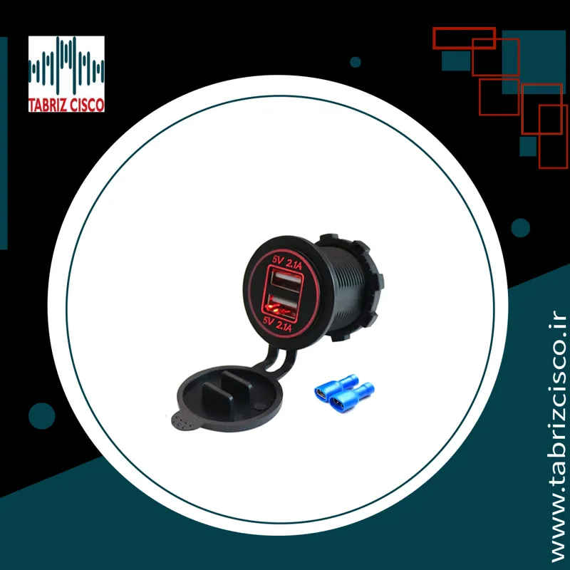 شارژر USB روپنلی خودرو با دوخروجی 2.1A