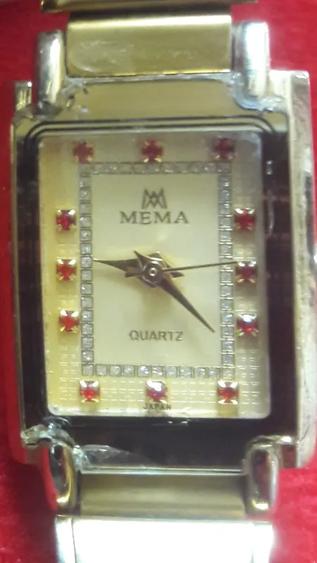 ساعت مچی روکش طلا 22عیار MEMA اصل  نگین جواهری