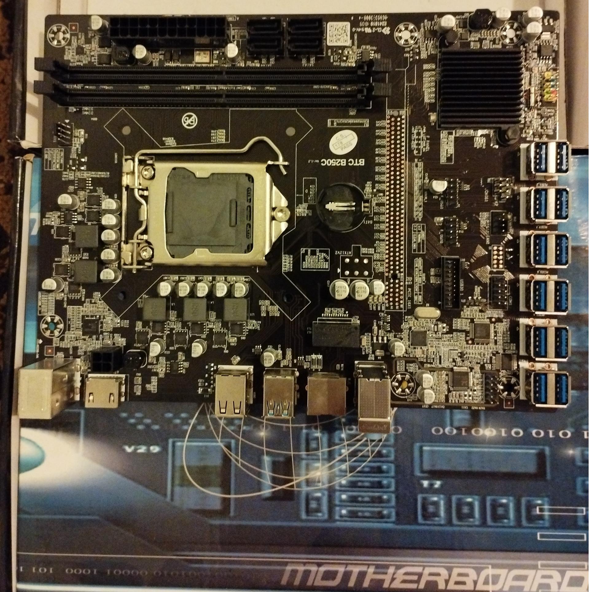 مادربورد مخصوص ماینینگ BTC B250C با 12 کارته و USB