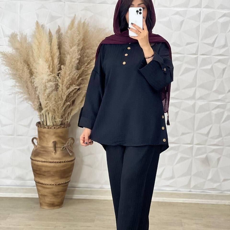 ست بغل دکمه جنس شانتون