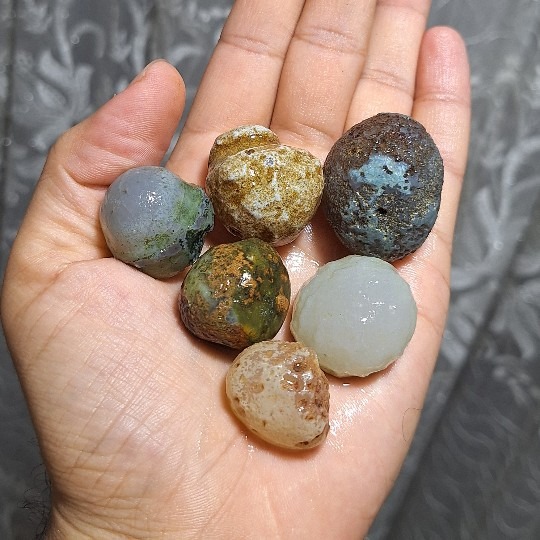 عقیق توپی برش نخورده پک شش عددی کد225