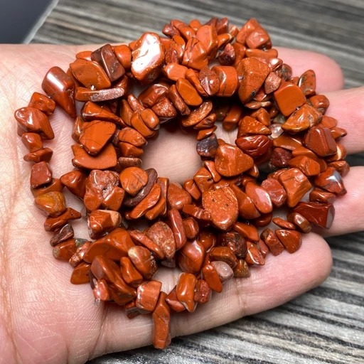مزایده 50 عدد مهره سنگ جاسپر سرخ دفرمه طبیعی