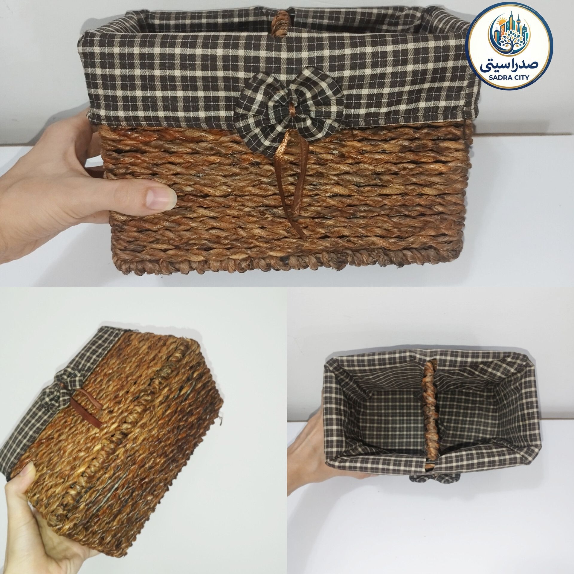 سبد حصیری نان سبزی و جاقاشقی
