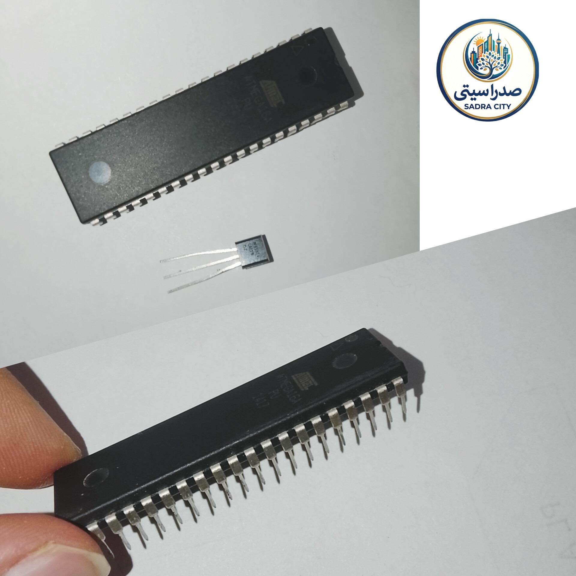 میکروکنترلر ATMEGA16A-PU و lm35