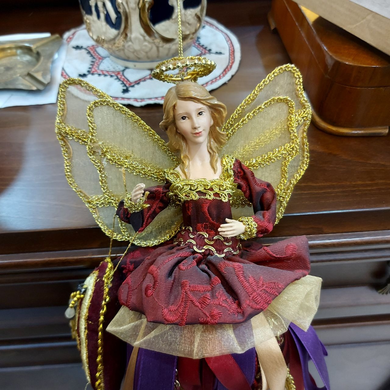 عروسک آویز فرشته آنتیک اروپایی کلکسیونی