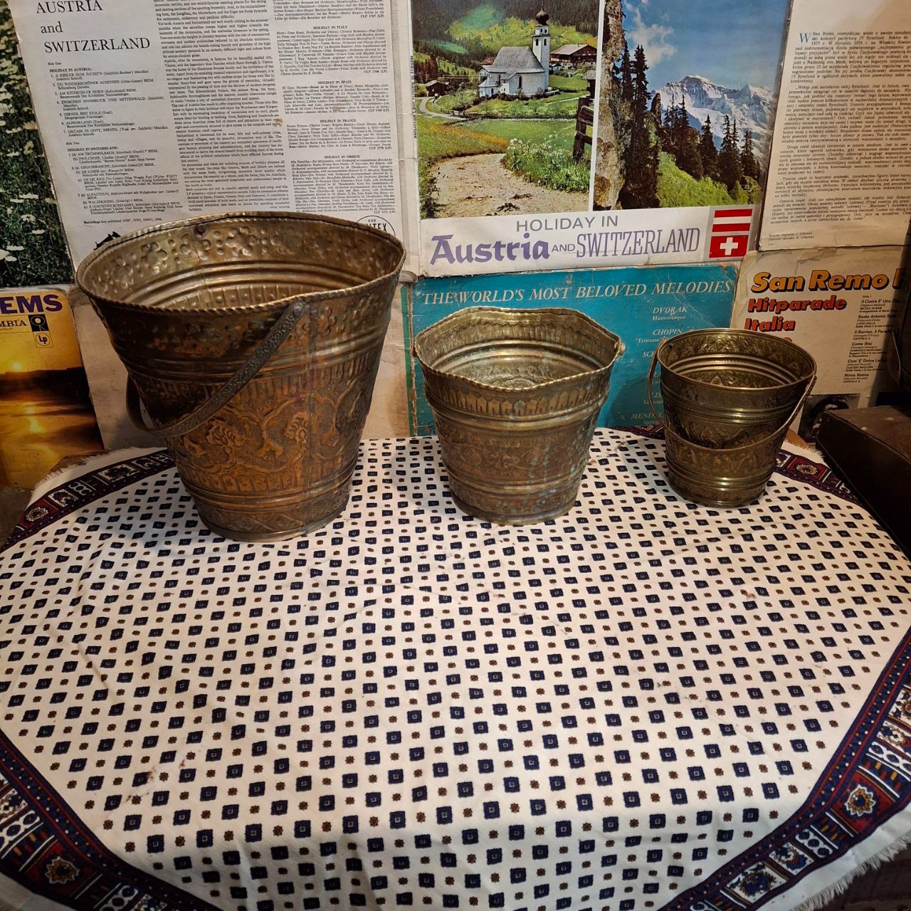 مجموعه سطل برنج قدیمی سایز کوچک بسیار کمیاب