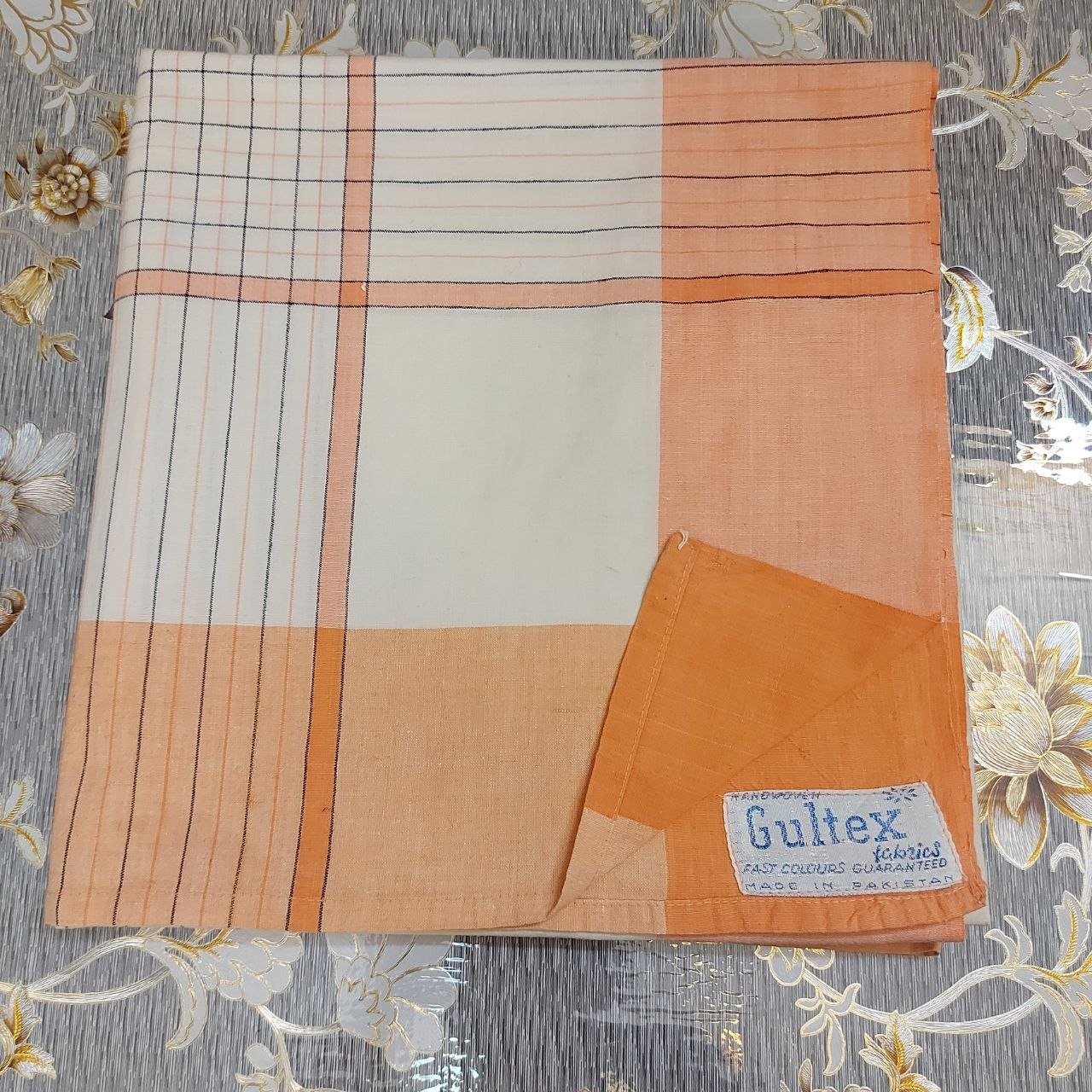 رومیزی قدیمی برند گولتکس ساخت پاکستان پهلوی