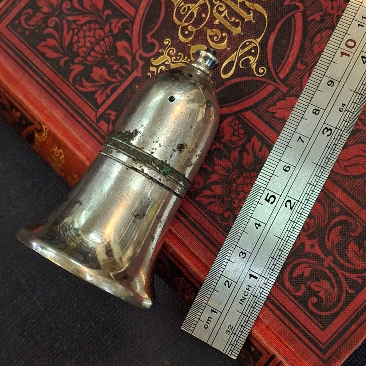 نمکدان آنتیک نوربلین روکش نقره 100 ساله انگلیسی