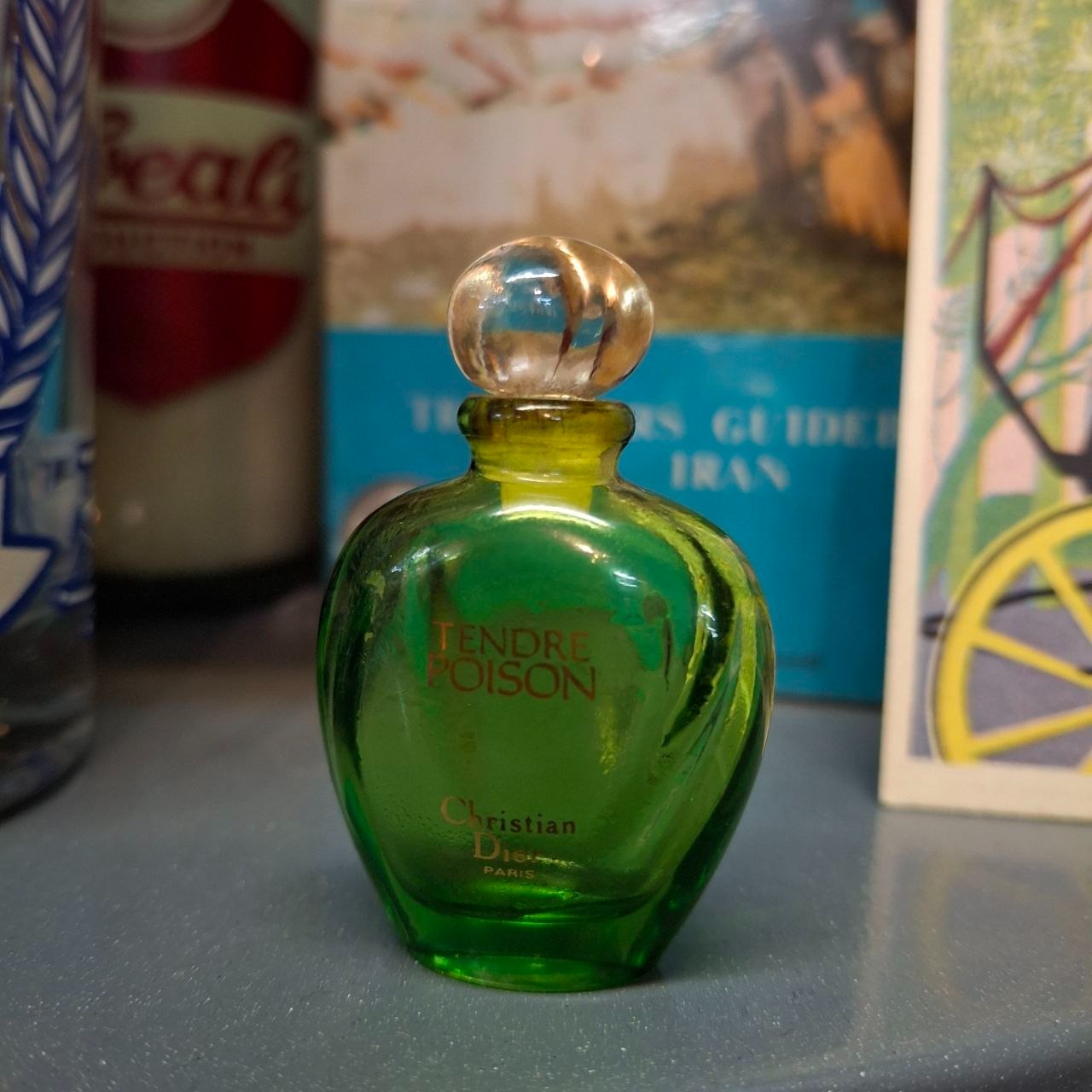 شیشه عطر قدیمی مینیاتوری بند انگشتی کریستین دیور