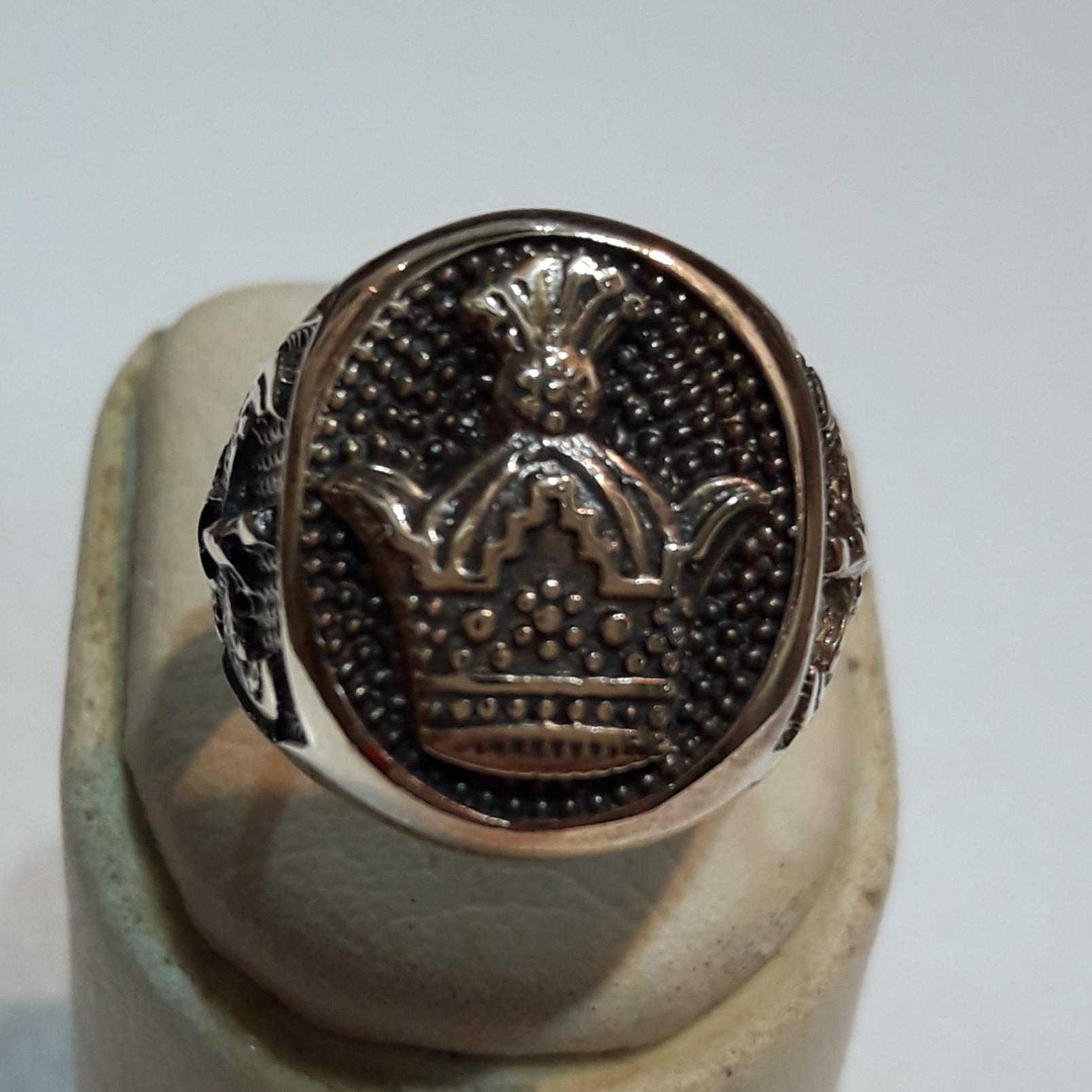 انگشتر نشان تاج شاهی ، فروهر سایز 10