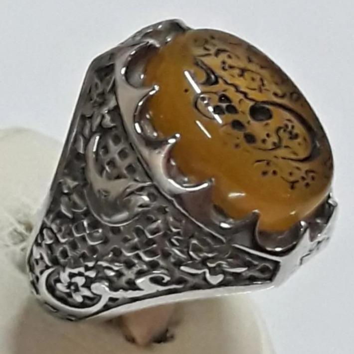 انگشتر عقیق زرد کلکسیونی و بدون مشابه