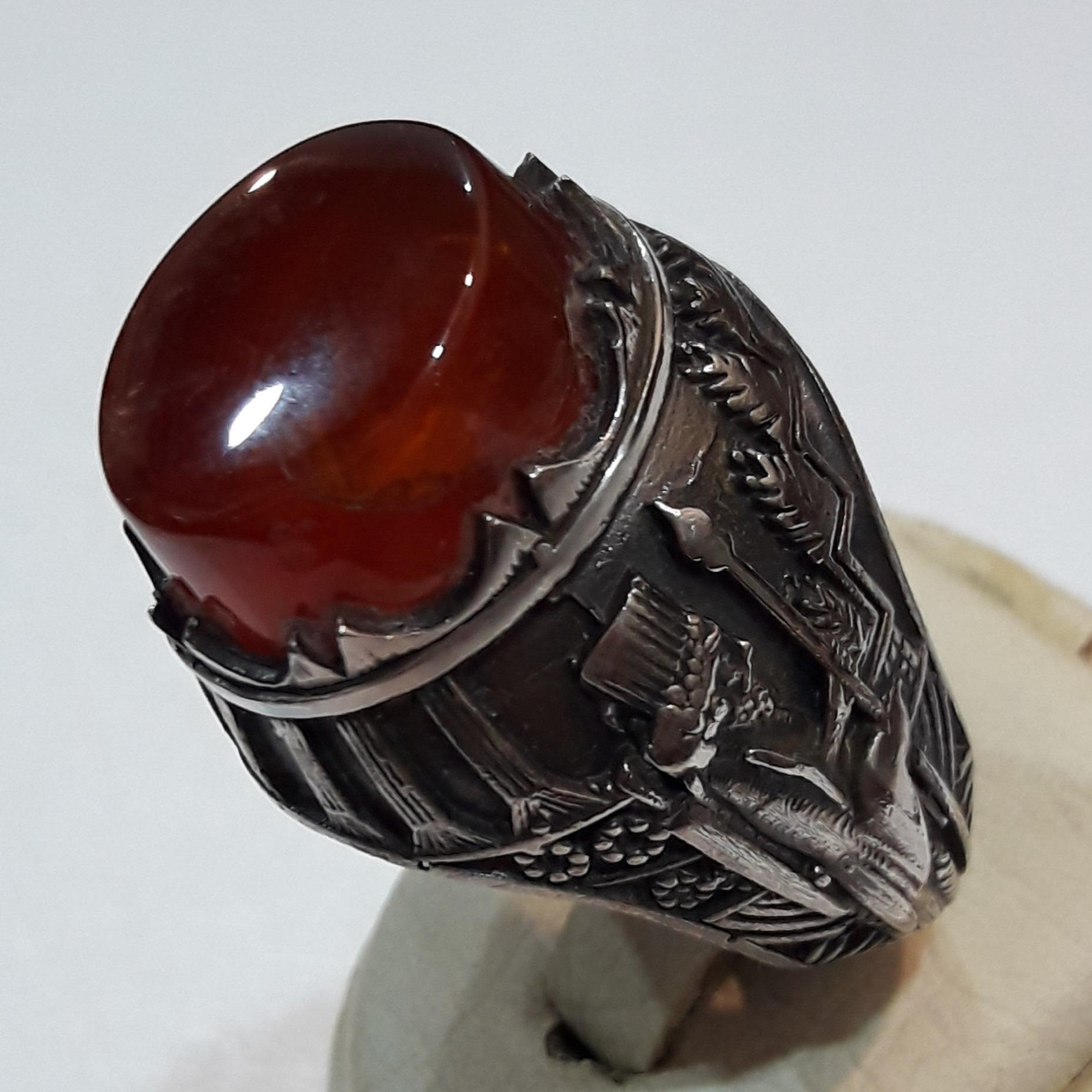 انگشتر عقیق سرخ رکاب هخامنشی بی تکرار