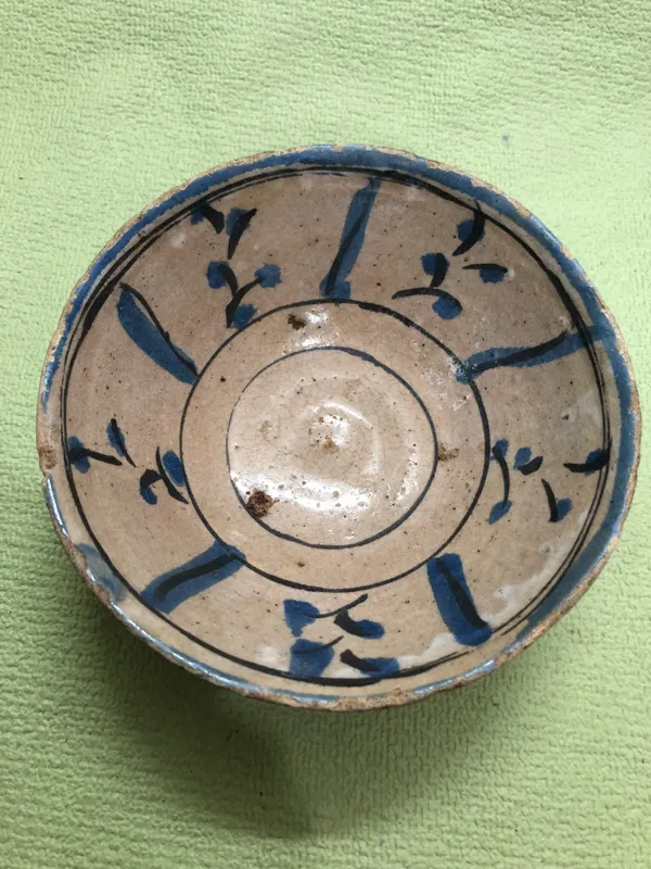 کاسه سفالی لعابدار قدیمی