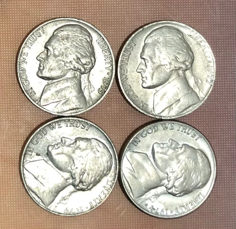 4 عدد سکه 5 سنت دهه 1970