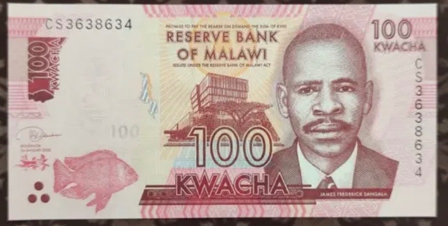 اسکناس 100 کواچا مالاوی