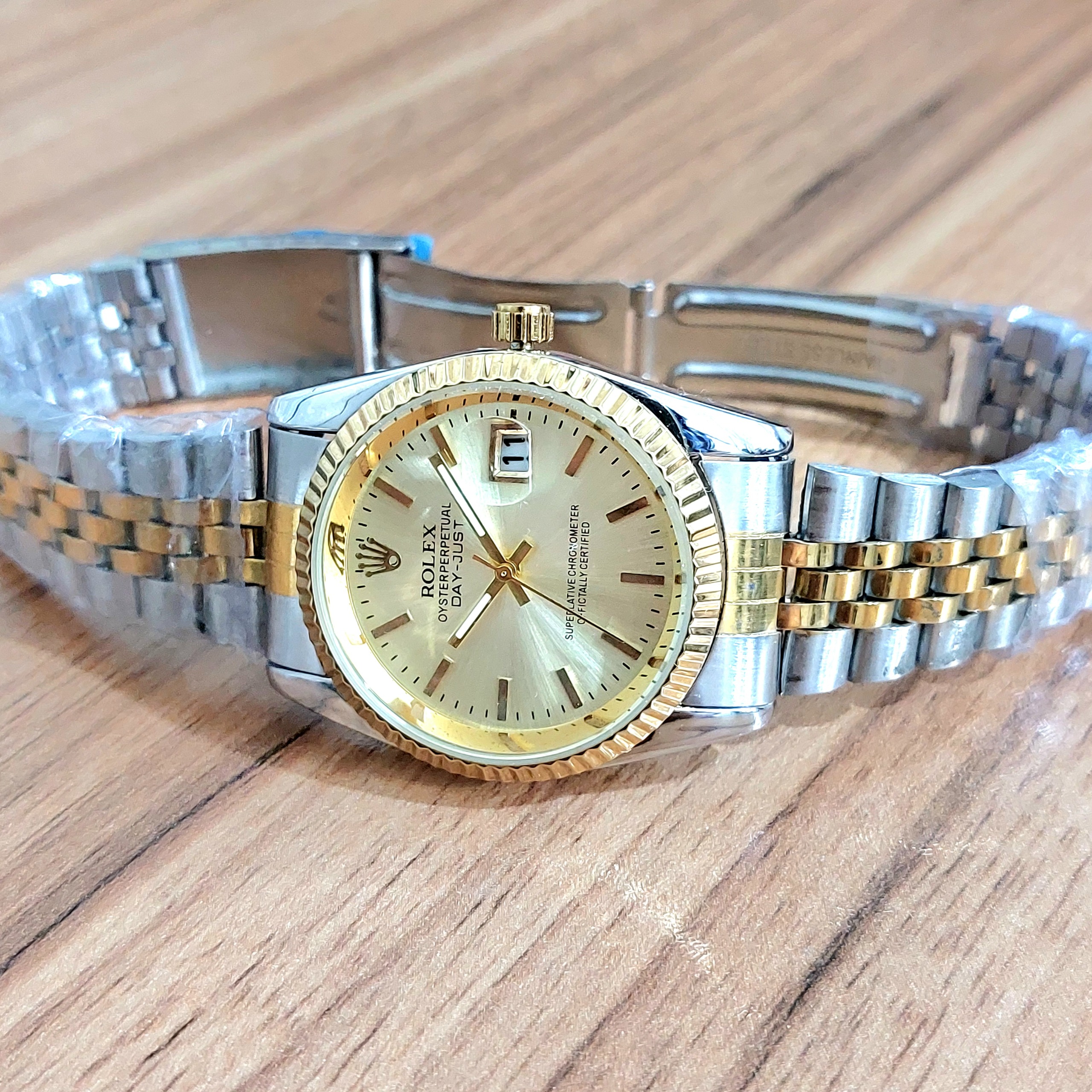 ROLEX تقویم دار DATE JUST صفحه طلایی خاص