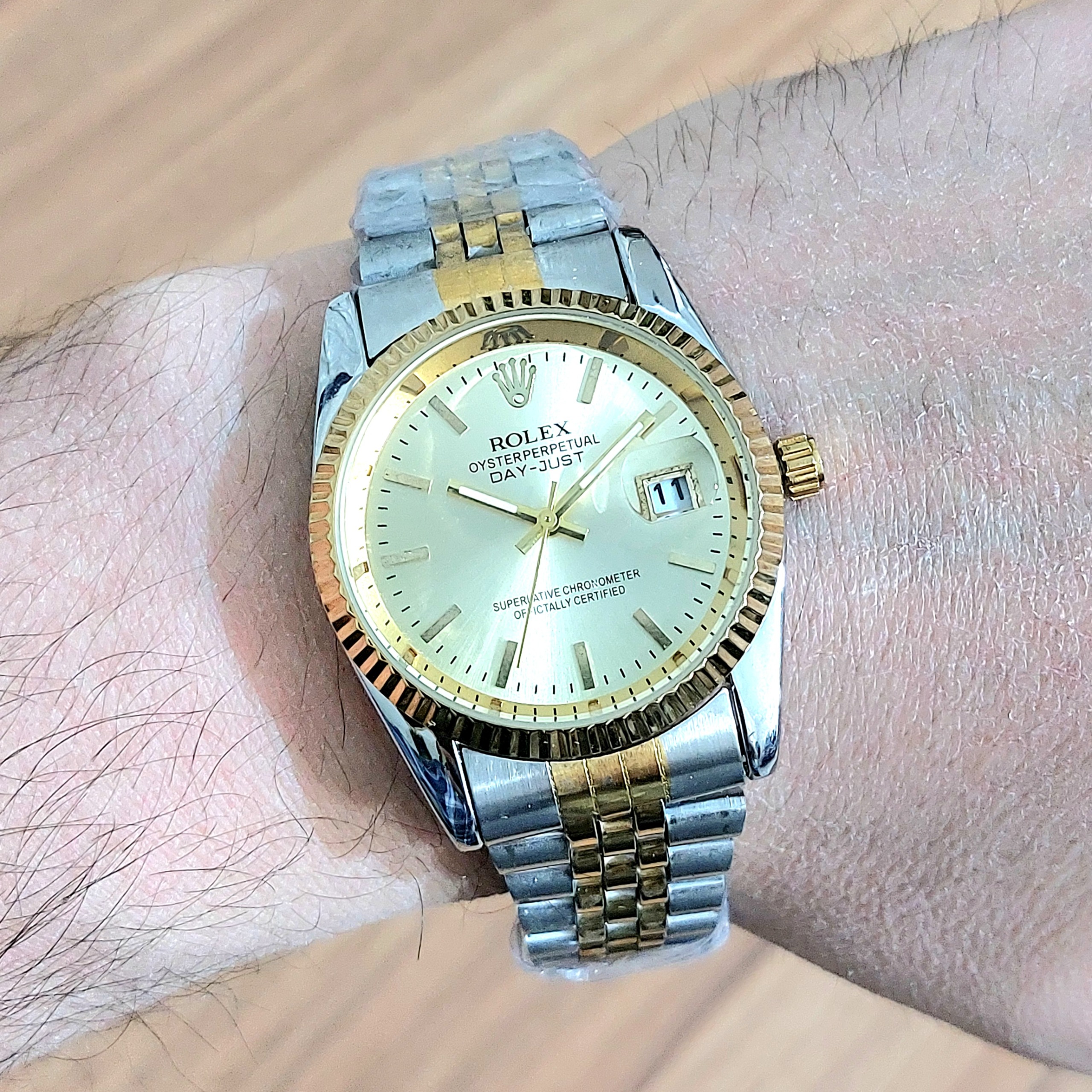 ROLEX تقویم دار DATE JUST صفحه طلایی خاص