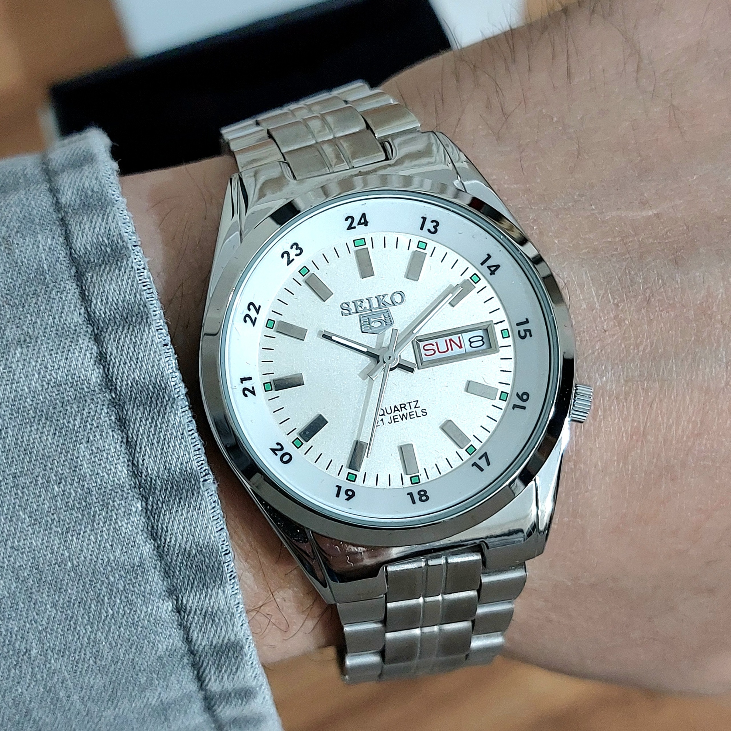 SEIKO ژاپن خلبانی دو تقویم مردانه موتور میوتا