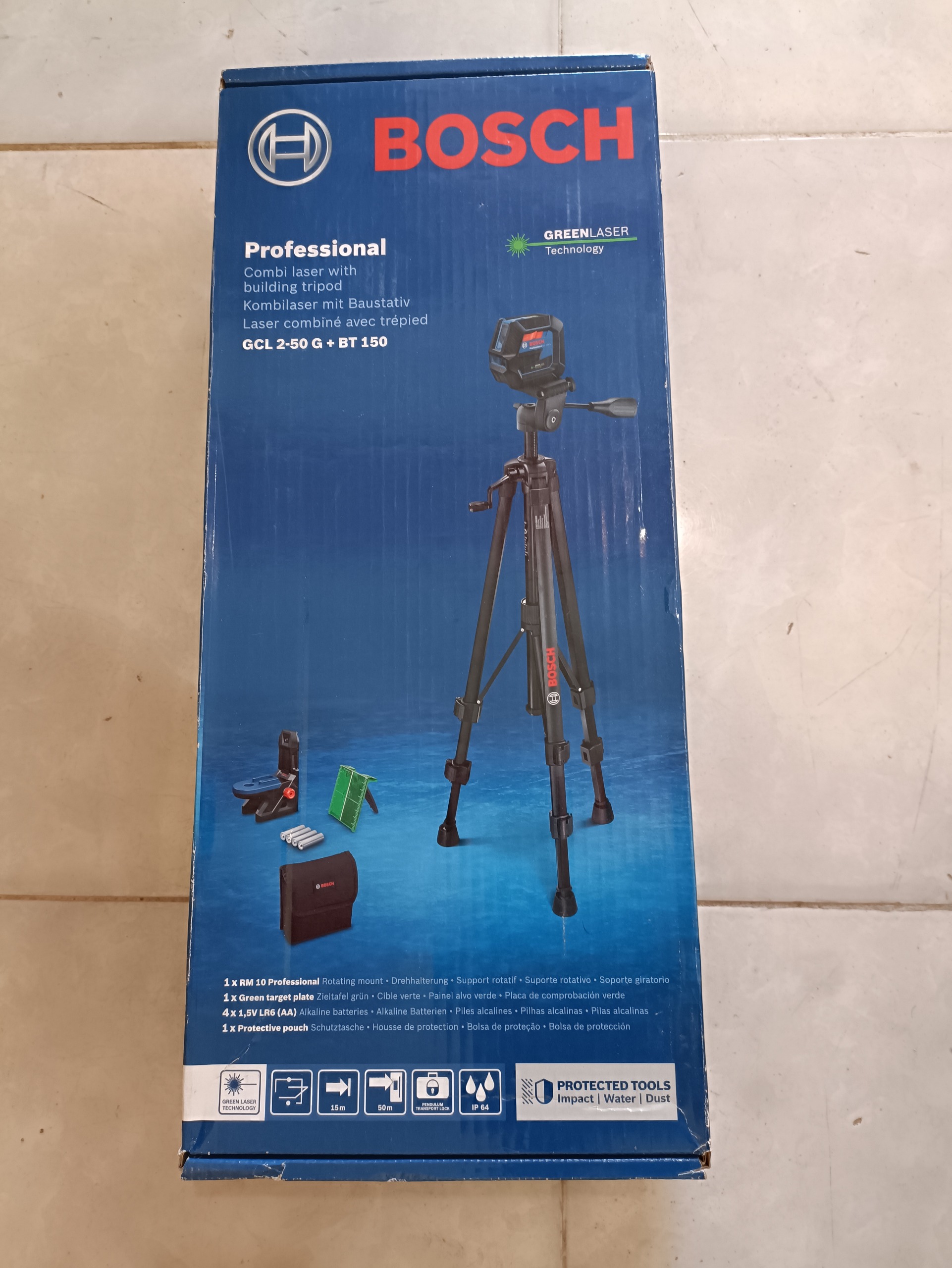 تراز لیزری نور سبز بوش مدل GCL 2-50 G BT 150